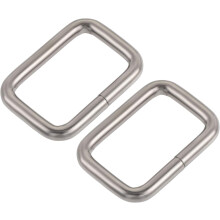 Metal Rectangle Ring Buckles 25x16mm(0.98"x0.63") Inside Dimension for Bags Belts DIY Accessories Silver Tone 30pcs