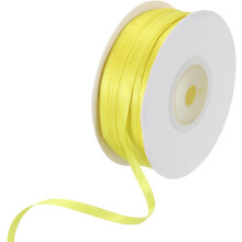 Satin Ribbon, 1/8 Inch x 100 Yards Lemon Yellow Double Face Polyester Satin Ribbon for Gift Wrapping, Crafts, Wedding Party Decorations, Bouquet, Bow