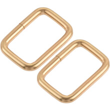 Metal Rectangle Ring Buckles 25x16mm(0.98"x0.63") Inside Dimension for Bags Belts DIY Accessories Gold Tone 20pcs