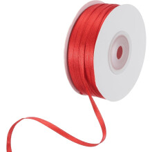 Satin Ribbon, 1/8 Inch x 100 Yards Red Double Face Polyester Satin Ribbon for Gift Wrapping, Crafts, Wedding Party Decorations, Bouquet, Bow Making