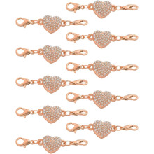 10Pcs Jewelry Clasps, Heart Shaped Clasps Locking Closures with Lobster Clasps for Bracelet Necklace DIY Making Wedding Jewelry Accessories (Rose Gold