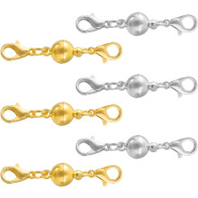6Pcs Jewelry Clasps, 40mm Ball Clasps Locking Closures with Lobster Clasps for Bracelet Necklace DIY Making Wedding Jewelry Accessories (Silver, Gold)