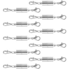 10Pcs Jewelry Clasps, Clasps Locking Closures with Lobster Clasps for Bracelet Necklace DIY Making Wedding Jewelry Accessories (Silver)