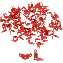 200pcs Open Bead Tips Knot Covers, 1mm Metal Clamshell Crimp Fold-Over Calotte Ends Caps for DIY Bracelets Necklaces Crafts Jewelry Making, Red