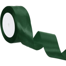 24 Yards 1-1/2 inch Dark Green Satin Ribbon Polyester Solid Ribbon for Gift Crafted Wreath Wrapping Wedding Decoration Bouquet Accessories