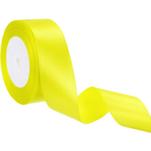 24 Yards 1-1/2 inch Lemon Yellow Satin Ribbon Polyester Solid Ribbon for Gift Crafted Wreath Wrapping Wedding Decoration Bouquet Accessories