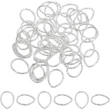 50Pcs Open Jump Rings, 14mm Twisted Teardrop Shape Connectors for DIY Crafts Bracelet Necklaces Jewelry Making, Silver