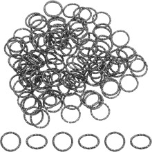 100Pcs Open Jump Rings, 12mm Twisted O-Ring Connectors for DIY Crafts Bracelet Necklaces Jewelry Making, Black
