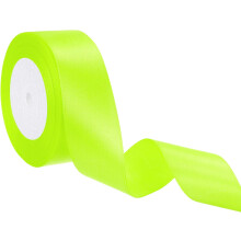 24 Yards 1-1/2 inch Fluorescent Green Satin Ribbon Polyester Solid Ribbon for Gift Crafted Wreath Wrapping Wedding Decoration Bouquet Accessories