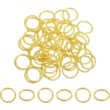 50Pcs Open Jump Rings, 20mm Twisted O-Ring Connectors for DIY Crafts Bracelet Necklaces Jewelry Making, Gold