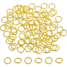 100Pcs Open Jump Rings, 8mm Twisted O-Ring Connectors for DIY Crafts Bracelet Necklaces Jewelry Making, Gold