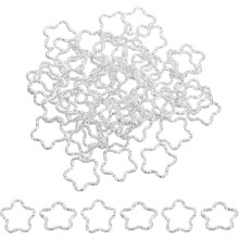 50Pcs Open Jump Rings, 16mm Twisted Star Shape Connectors for DIY Crafts Bracelet Necklaces Jewelry Making, Silver