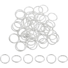 50Pcs Open Jump Rings, 20mm Twisted O-Ring Connectors for DIY Crafts Bracelet Necklaces Jewelry Making, Silver