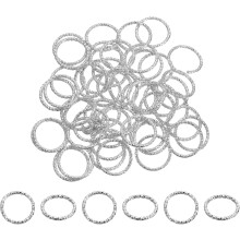 50Pcs Open Jump Rings, 20mm Twisted O-Ring Connectors for DIY Crafts Bracelet Necklaces Jewelry Making, White Gold