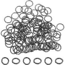 100Pcs Open Jump Rings, 10mm Twisted O-Ring Connectors for DIY Crafts Bracelet Necklaces Jewelry Making, Black