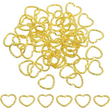 50Pcs Open Jump Rings, 14mm Heart Shape Twisted Connectors for DIY Crafts Bracelet Necklaces Jewelry Making, Gold