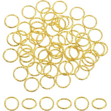 50Pcs Open Jump Rings, 15mm Twisted O-Ring Connectors for DIY Crafts Bracelet Necklaces Jewelry Making, Gold