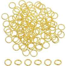 100Pcs Open Jump Rings, 10mm Twisted O-Ring Connectors for DIY Crafts Bracelet Necklaces Jewelry Making, Gold