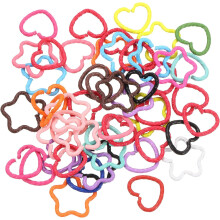 50Pcs Open Jump Rings, 16mm Colorful Star Heart Connectors for DIY Crafts Bracelet Necklaces Jewelry Making, 1 Set of Multi Color