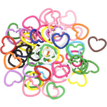 50Pcs Open Jump Rings, 14mm Colorful Heart Shape Connectors for DIY Crafts Bracelet Necklaces Jewelry Making, 1 Set of Multi Color