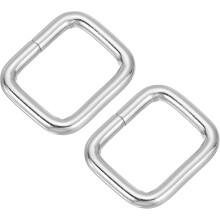 Metal Rectangle Ring Buckles 20x16mm(0.79"x0.63") Inside Dimension for Bags Belts DIY Accessories Silver Tone 30pcs