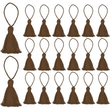 20Pcs Chunky Bookmark Tassels 4.3 Inch Hanging Loop Small Tassels Soft Mini Tassels for DIY Craft, Jewelry Making, Graduation Handmade, Coffee