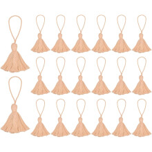 20pc Chunky Bookmark Tassels 4.3 Inch Hanging Loop Mini Tassels for DIY Craft, Graduation Handmade, Peach
