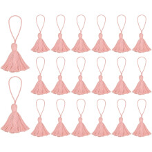 20pc Chunky Bookmark Tassels 4.3 Inch Hanging Loop Soft Mini Tassels for DIY Craft, Jewelry Making, Graduation Handmade, Light Pink