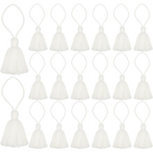 20pc Chunky Bookmark Tassels 4.3 Inch Hanging Loop Mini Tassels for DIY Craft, Graduation Handmade, Cream