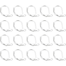 20Pcs LeverBack Earring Hooks French Ear Wire LeverBack Earring Hook Clip DIY Earrings for Earrings Jewelry Making, Silver