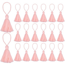 20pc Chunky Bookmark Tassels 4.3 Inch Hanging Loop Mini Tassels for DIY Craft, Jewelry Making, Graduation Handmade, Pink
