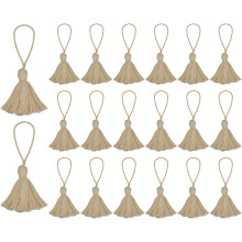 20pc Chunky Bookmark Tassels 4.3 Inch Hanging Loop Mini Tassels for DIY Craft, Graduation Handmade, Brown