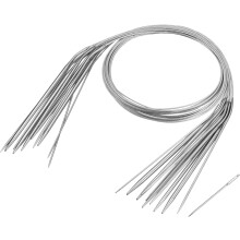 Stainless Steel Circular Knitting Needles, 11pcs 6-16mm Double Pointed Metal Knitting Needles Set for Making Sweater Blanket Scarf, 43cm(17") Length