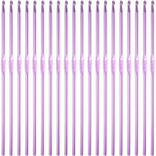 20Pcs Aluminum Crochet Hook 3.0mm Knitting Needles for DIY Craft Yarn Purple