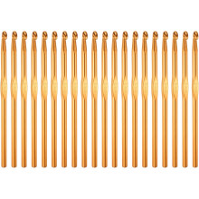 20Pcs Aluminum Crochet Hook 6.0mm US Size J (Size 10) Knitting Needles for DIY Craft Yarn Gold Tone