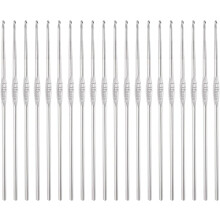 20Pcs Crochet Hook Stainless Steel 1.1mm US Size 11 Metal Knitting Needles for DIY Craft Lace Yarn