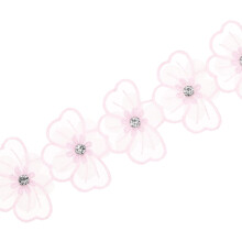 Flower Lace Trim Ribbon, 1Yards Fabric Embroidered 5.5cm Width Polyester Applique for Wedding DIY Craft Decoration, Pink