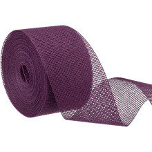 Burlap Ribbon,2 Inch Wide 10 Yards Burlap Wired Ribbon for Gift Wrapping Home Wedding Decor, Deep Purple