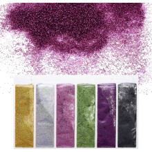 Holographic Chunky Glitters, 6 Colors Chunky Glitters Resin Epoxy Accessories Crafts Sequins Decor, Powder Chunky Glitters Flakes for Hair Nail Art, S