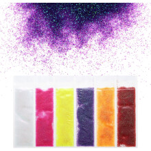 Holographic Chunky Glitters, 6 Rainbow Chunky Glitters Resin Epoxy Accessories Crafts Sequins Decor, Powder Chunky Glitters Flakes for Hair Nail Art,