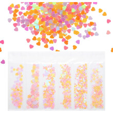 Holographic Chunky Glitters, 6 Rainbow Chunky Glitters Resin Epoxy Accessories Crafts Sequins Decor, Multi-Shape Chunky Glitters Flakes for Hair Nail
