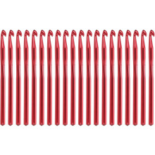 20Pcs Aluminum Crochet Hook 8.0mm US Size L (Size 11) Knitting Needles for DIY Craft Yarn Red