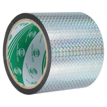Washi Prism Tape 3.1 Inch x 55 Yards Holographic Metalized Reflective Tape for Holiday Packaging and Decoration, DIY and Art Craft (Silver Tone)