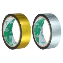 Washi Tape Set 1.2 Inch x 55 Yards Holographic Metalized Reflective Tape for Holiday Packaging and Decoration, DIY and Art Craft (2 Rolls, Gold Tone +