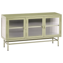 Glass Display Sideboard DEVON Metal 115 cm Green