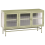Beliani Glass Display Sideboard DEVON Metal 115 cm Green 1