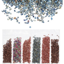 Crushed Glass High Luster Chips 1-3mm 30g Irregular Glass Metallic Crystal Chips for Resin Arts Craft DIY Vase Filler Jewelry Making Decoration, 6 Col