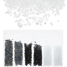 Crushed Glass High Luster Chips 1-3mm 29g Irregular Glass Metallic Crystal Chips for Resin Arts Craft DIY Vase Filler Jewelry Making Decoration, 3 Col