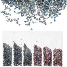 Crushed Glass High Luster Chips 1-3mm 30g Broken Glass Pieces Irregular Glass Metallic Crystal Chips for Resin Arts Craft DIY Vase Filler Jewelry Maki