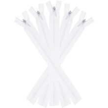 Invisible Zippers, 5pcs 8inch Nylon Hidden Sewing Zippers for Sewing DIY Handmade Crafts Garment Clothes Tailor, White